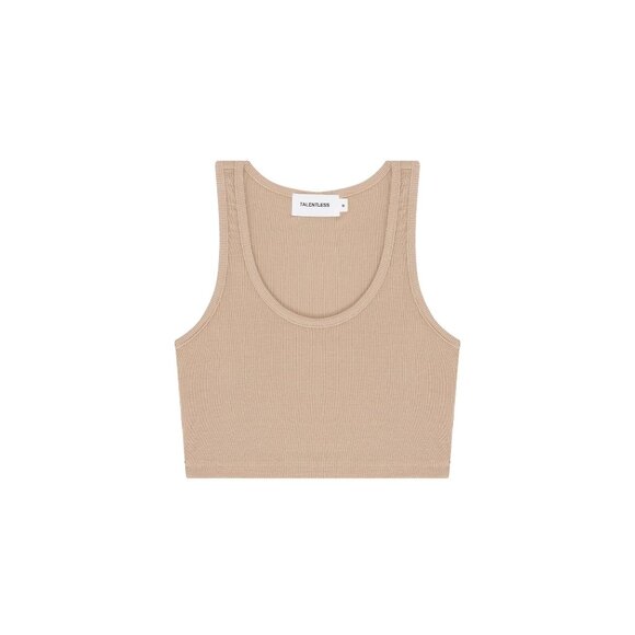 Talentless Crop Modal Tank in Bone - Picture 2 of 3